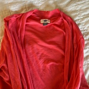 Old Navy Cardigan. Hot pink open front size L